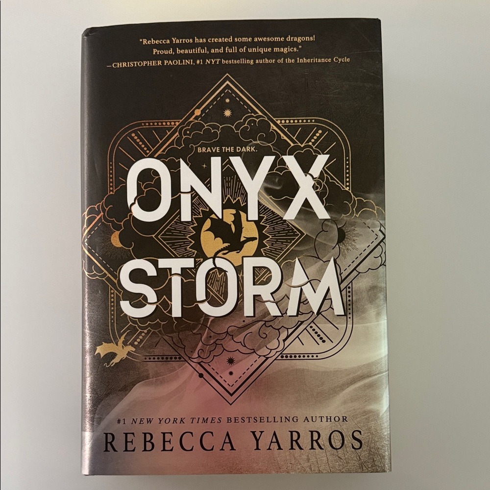 Onyx Storm by Rebecca Yarros - Hardcover Book (Black & Rose Gold)